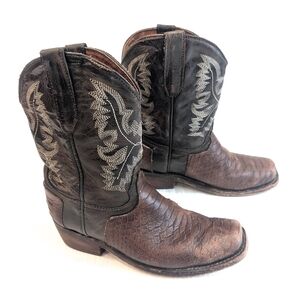 VERETTA Kids' Black & Brown Leather Western Cowgirl Boots Size 22 USA